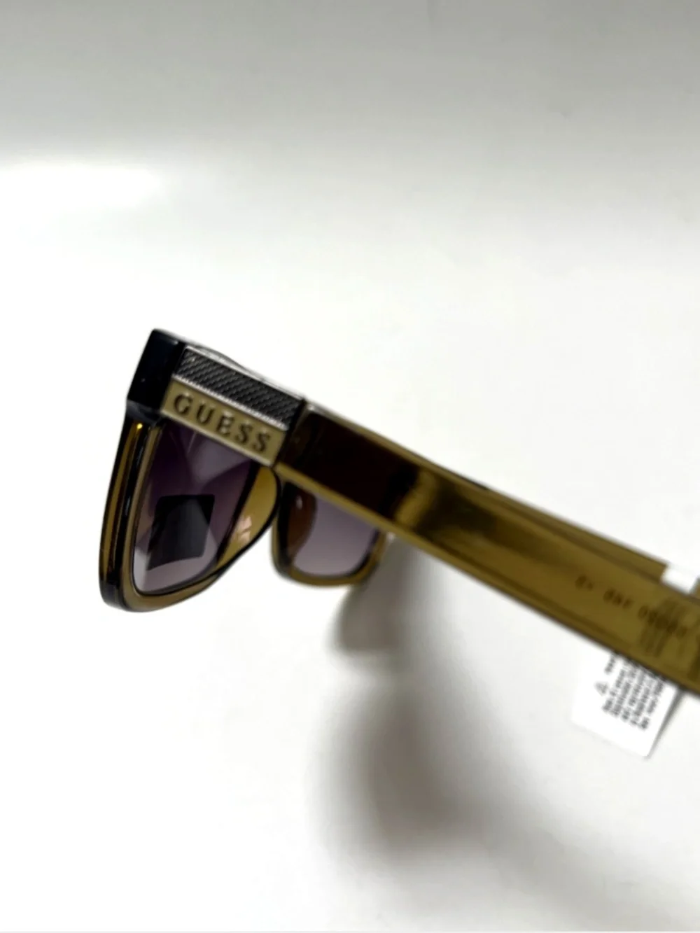 NWT GUESS Square Sunglasses Olive Green Classic Gunmetal Logo GO00113 Acetate